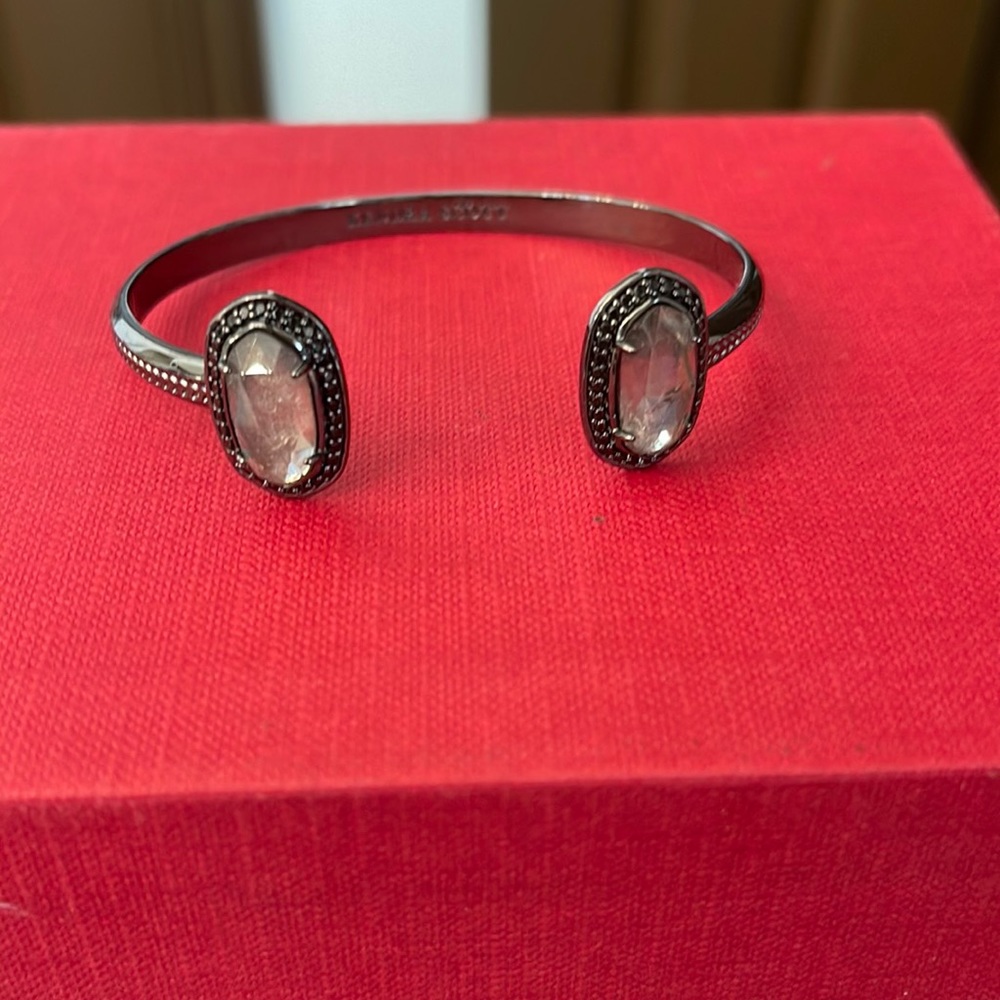 Kendra Scott RARE & RETIRED Erica Bracelet Black Smoke & Gunmetal STUNNING!